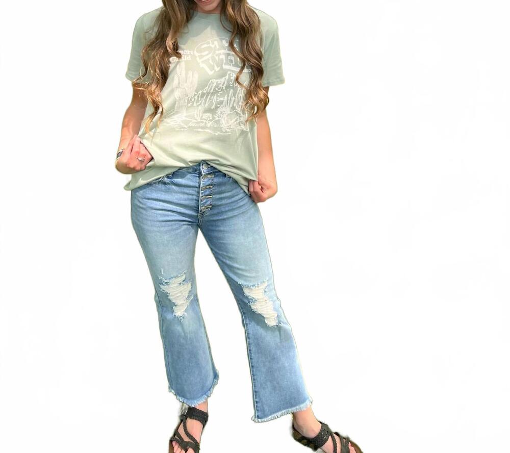 NEW SNEAK PEEK lets go out kick flare denim jeans in blue